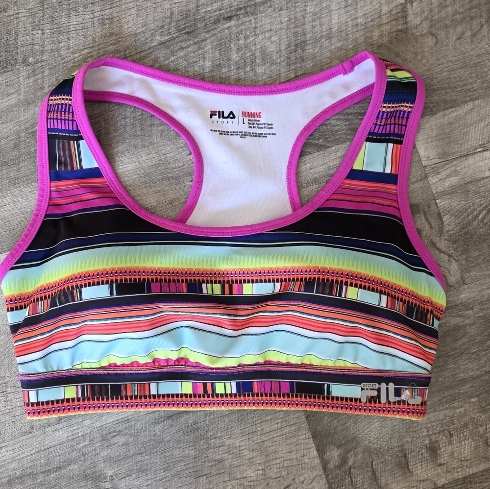 Fila Women's Multicolor Striped Sports Bra